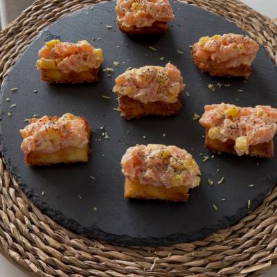 Salmon and Mango Crispy Rice