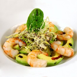 Prawns with avocado and...