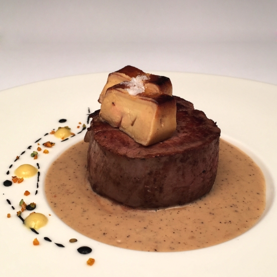 Fillet with foie escalope and coffee sauce